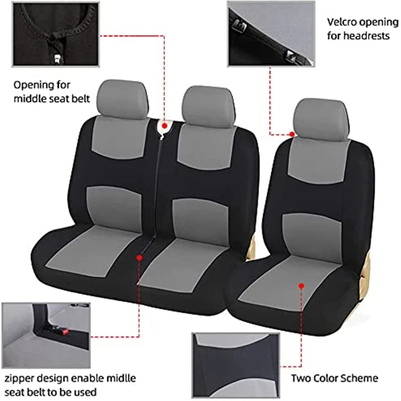 2+1 Truck Seat Covers Universal Fit Single Driver&Double Passenger Seat For Vito W368 For Ford Transit For Jumpy 2008 For VW T5