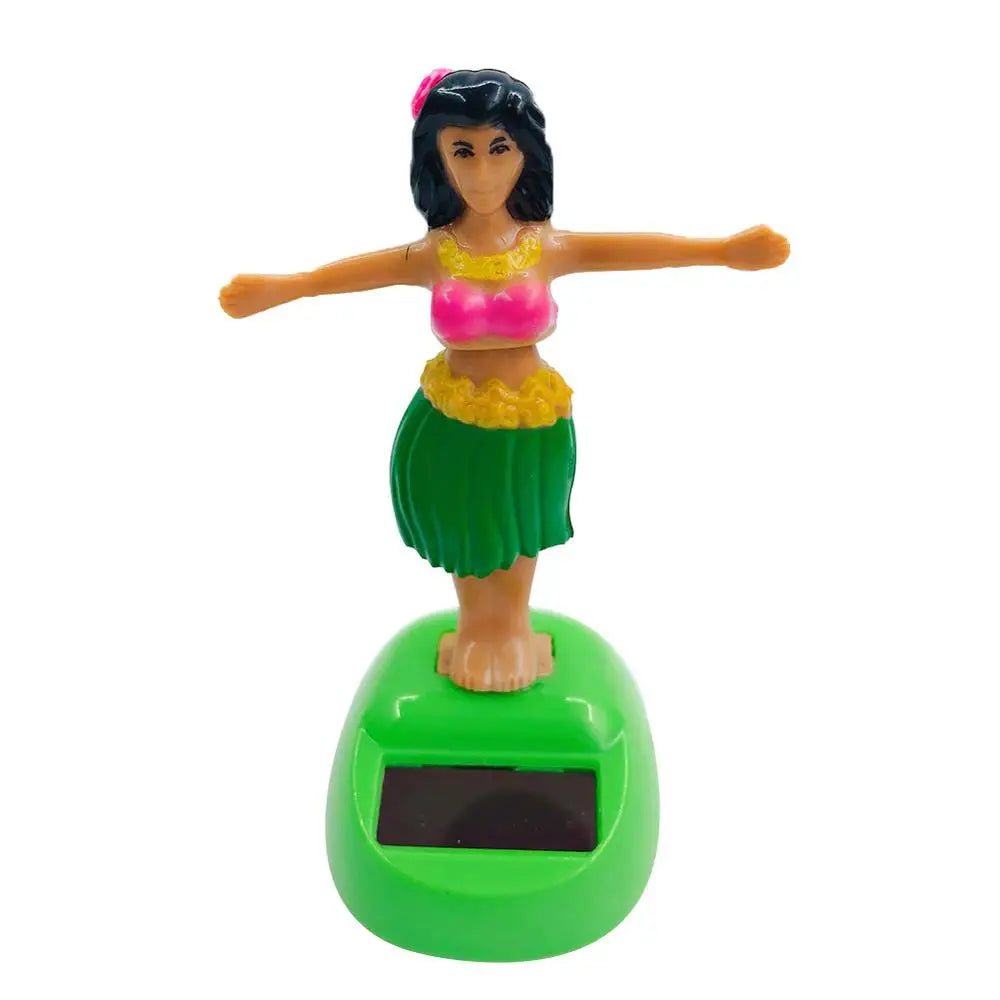 Solar Powered Dancing Toys Hawaii Girl Shaking Head Girl Doll Portable Bobblehead Ornament  For Dashboard Car Accessories