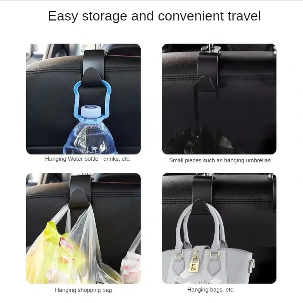 Universal Car Seat Hook Rear Interior Portable Hanging Bag Holder Storage Bag Wallet Cloth Decorative Ornaments Storage1/2/4Pcs