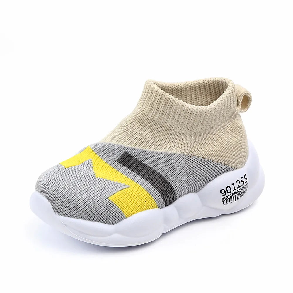 Kid Shoes Sock Shoes Soft Cotton Slip-on Rubber Sole 1-3 Years Kid Outdoor Walking Casual Shoes Unisex for Boys and Girls D2232