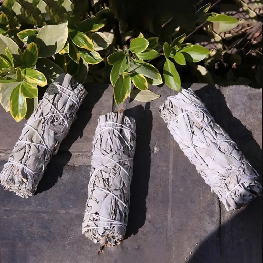 10cm White Sage Bundle California Smudge Stick Wand for Spiritual Incense Sticks Burning Aromatherapy Energy Cleansing Bundles