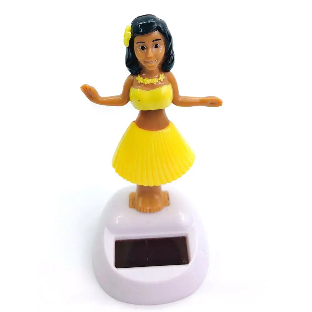 Solar Powered Dancing Toys Hawaii Girl Shaking Head Girl Doll Portable Bobblehead Ornament  For Dashboard Car Accessories