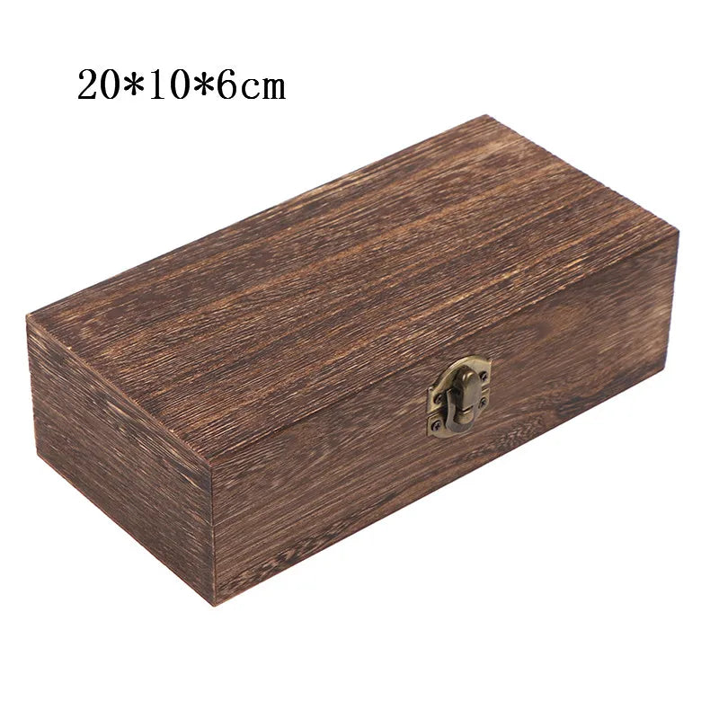 Retro Jewelry Box Desktop Wood Clamshell Storage Hand Decoration Wooden Box