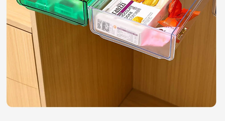 Undertable Drawer Storage Box Hidden Hanging Bedroom Dormitory Office Table Pasting Non Punching Table Bottom Sorting