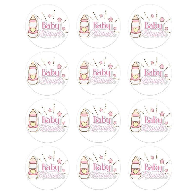 4.5cm Lovely Baby Shower Stickers Gender Reveal Party Gift Labels Sticker DIY Crafts Kids Gift Birthday/Baby Shower Decorations