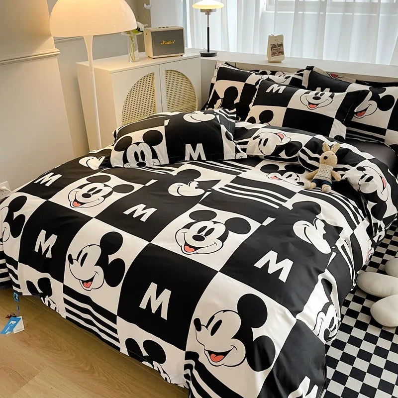 Disney Mickey Minnie Lotso Bedding Set Duvet Cover Bed Sheet Pillowcase Bedsheet Double Single King Queen Twin Size Home Textile