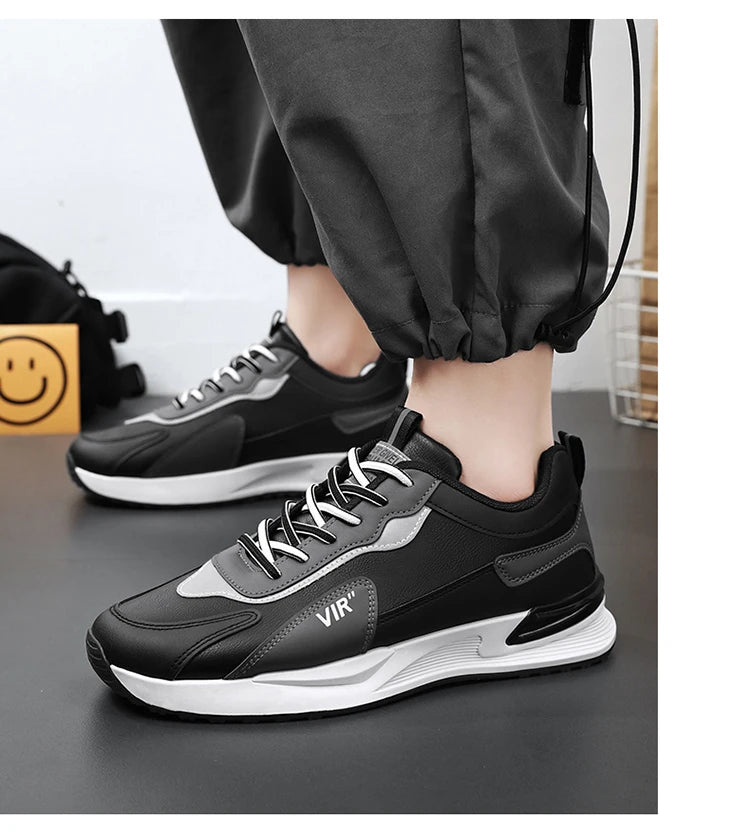 High Quality Men's Sneakers Leather Casual Shoes Autumn 2024 New Breathable Men Shoes Male Flat Shoe