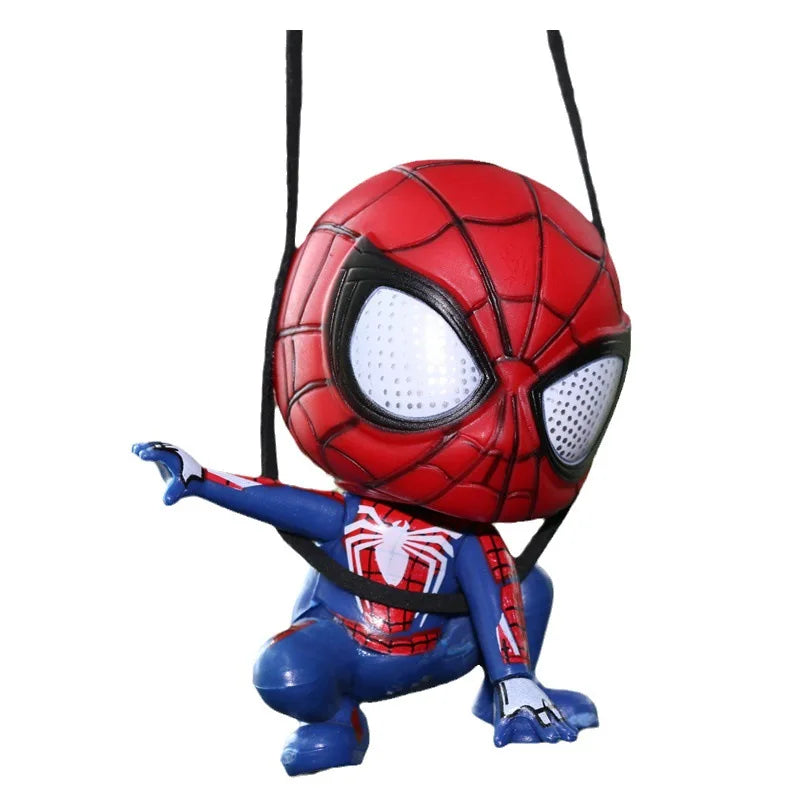 Disney Anime Marvel Avengers Hero Spider Man Ornament Car Rearview Mirror Hanging Pendant Cute Cartoon Auto Interior Accessories