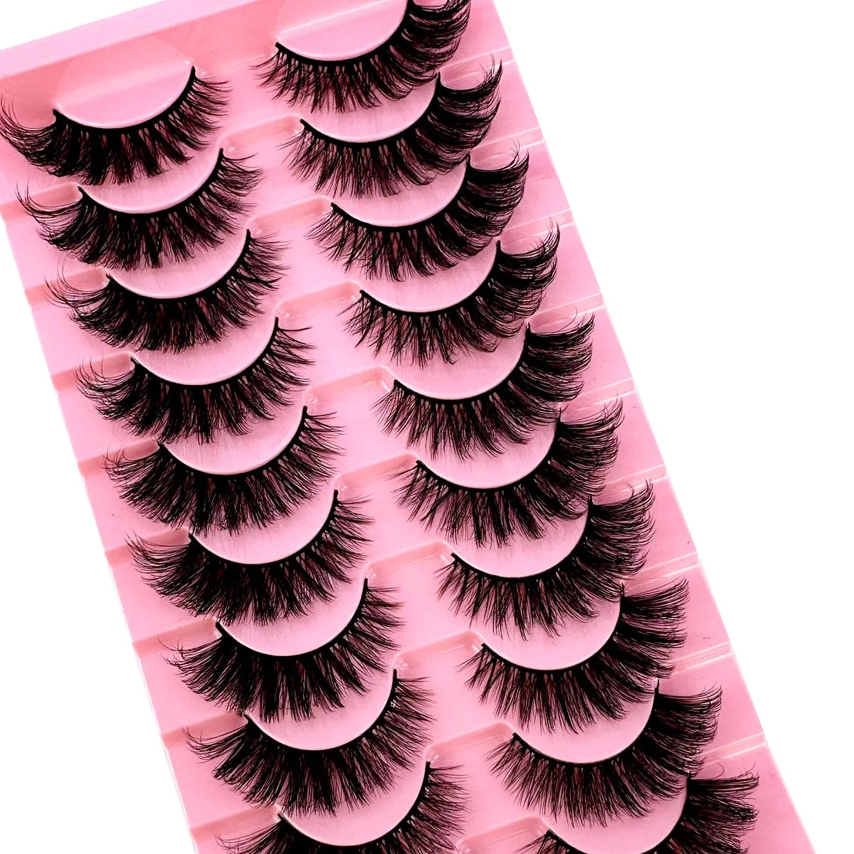 NEW 10 Pairs Cat Eye Lashes Fluffy Faux Mink Lashes 8D Wispy Lashes Pack Dramatic Long Thick Volume Eyelashes False Eyelas