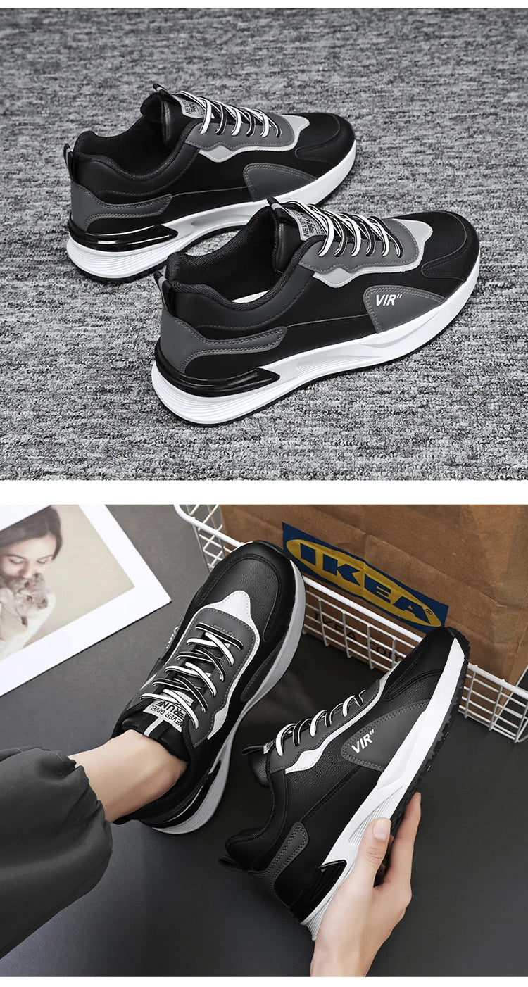 High Quality Men's Sneakers Leather Casual Shoes Autumn 2024 New Breathable Men Shoes Male Flat Shoe