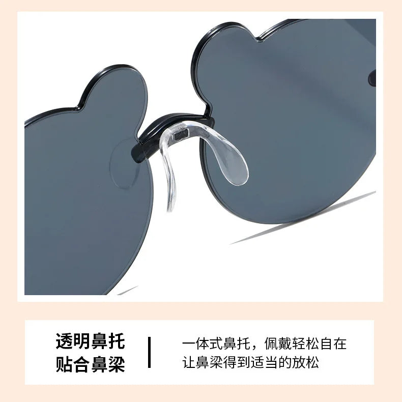 Children's Glasses Sunglasses UV Resistant Fashionable and Cute for Boys and Girls Baby Bear Ears Sunglasses Photo Taking Design