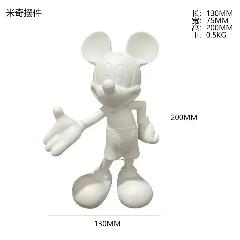 Disney Mickey Mouse Figure 20/29cm Resin Welcome Posture Action Figurines Anime Cartoon Mickey Model Statue Kids Ornament Gift