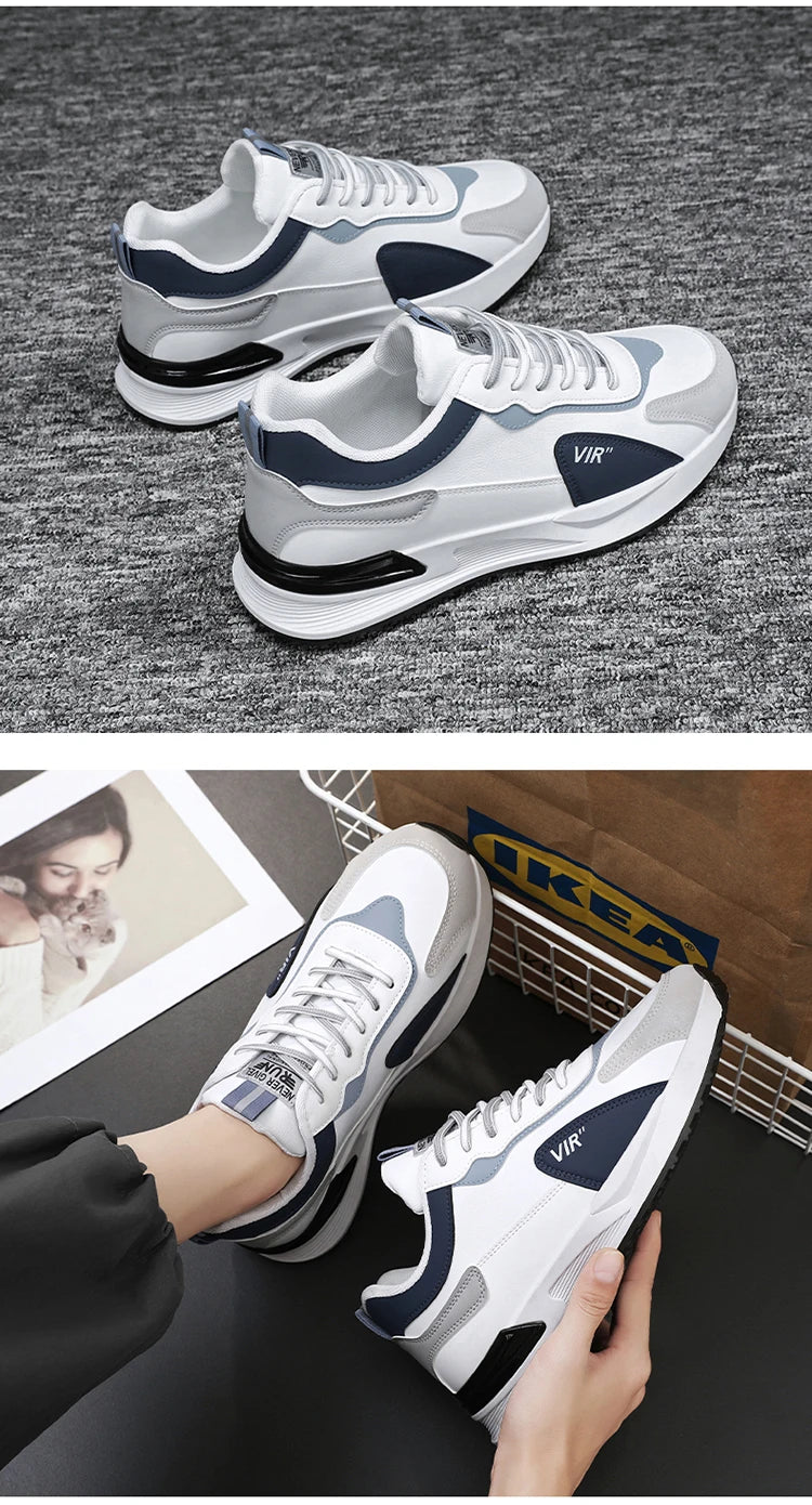 High Quality Men's Sneakers Leather Casual Shoes Autumn 2024 New Breathable Men Shoes Male Flat Shoe