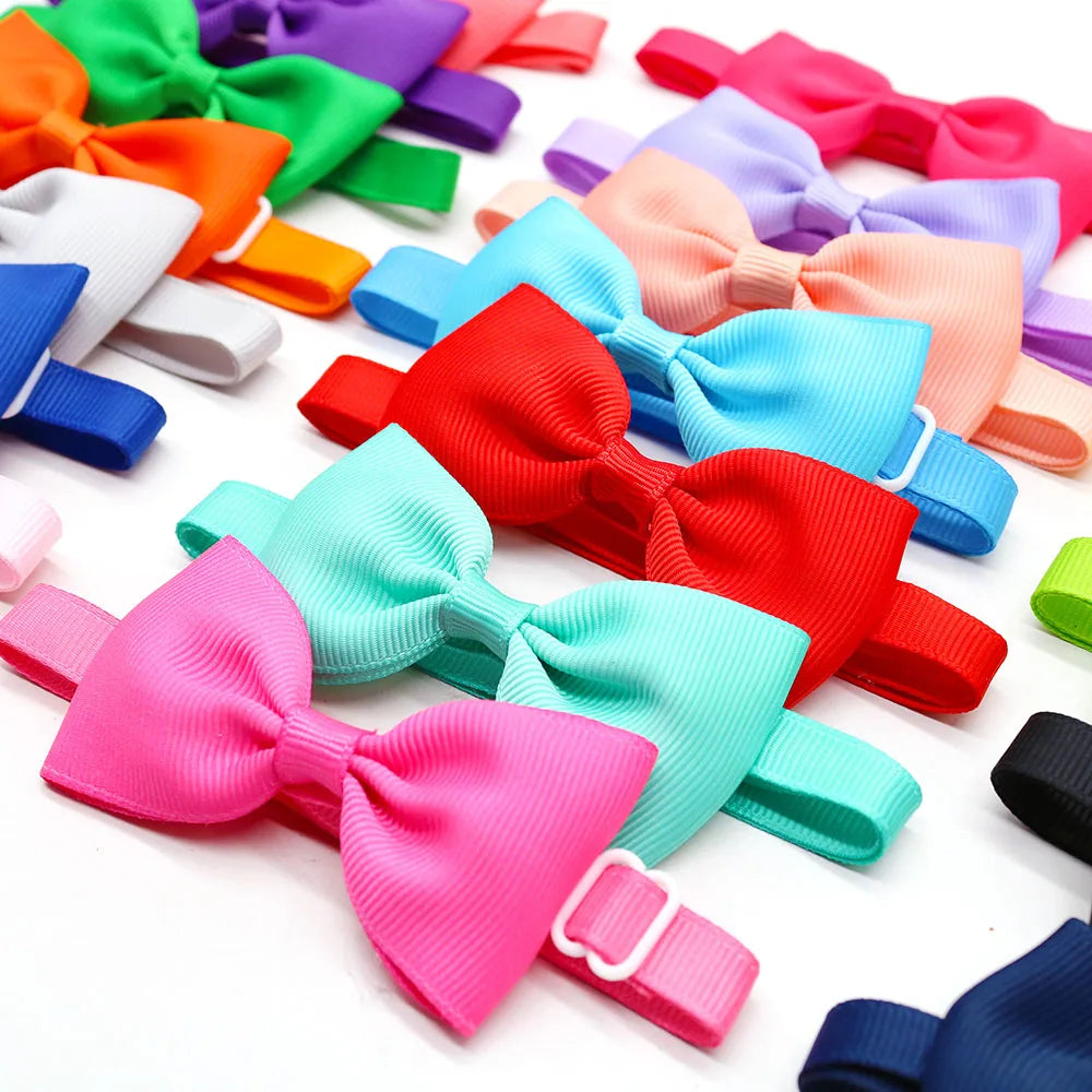 10PCS Solid Bowtie Dog Bulk Small Dog Cat Bowties Neckties Puppy Bows For Dogs Pets Grooming Accessories