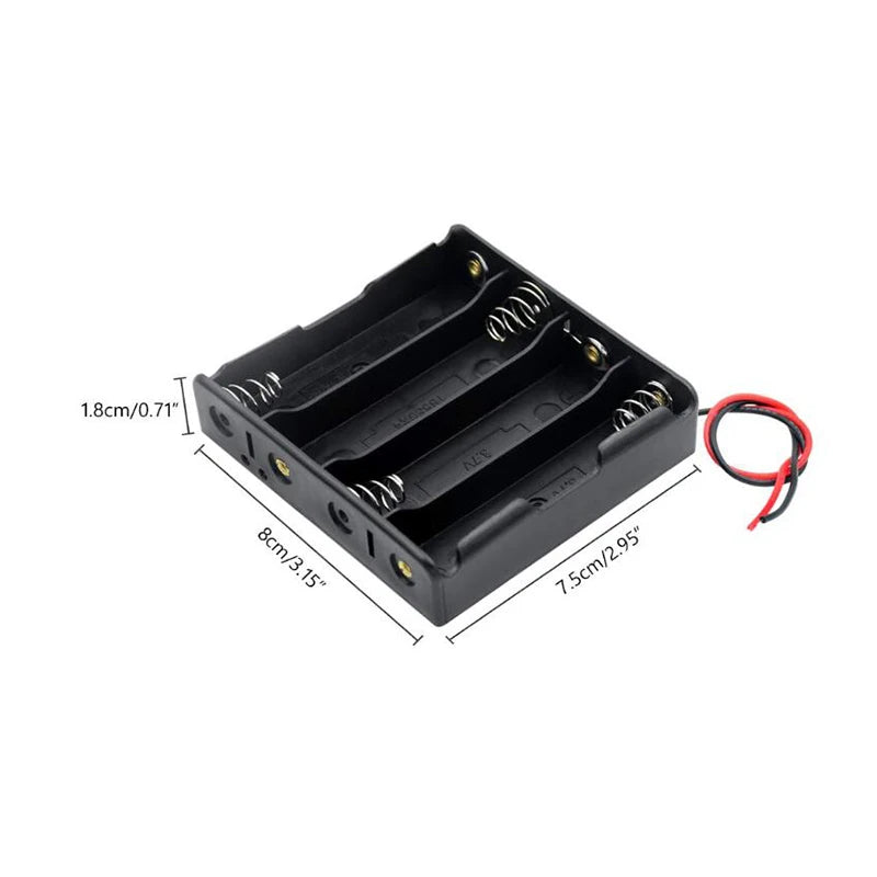 New Plastic 18650 Battery Storage Box Case 1 2 3 4 Slot Way DIY Batteries Clip Holder Container With Wire Lead For 18650 Battery