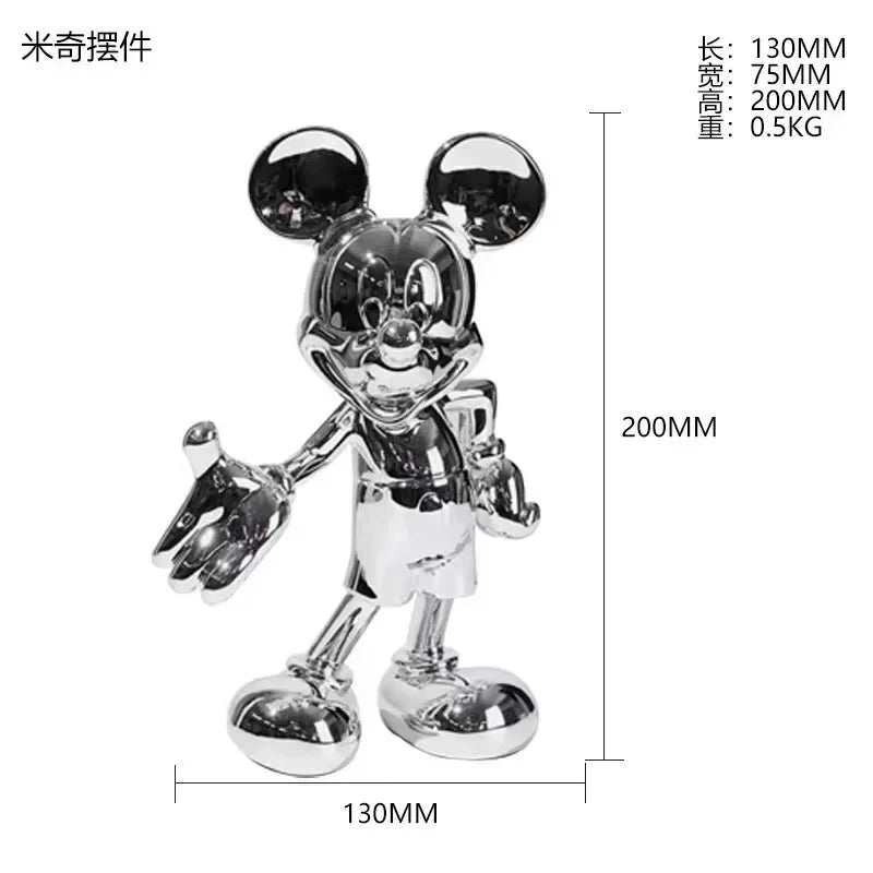 Disney Mickey Mouse Figure 20/29cm Resin Welcome Posture Action Figurines Anime Cartoon Mickey Model Statue Kids Ornament Gift