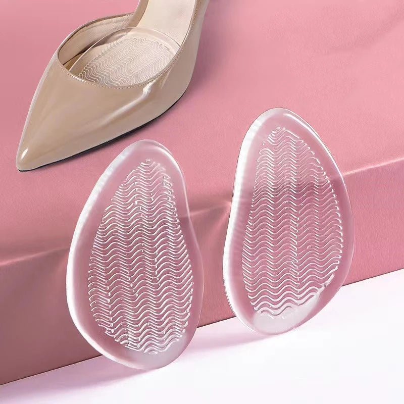 1Pair Anti Slip Shoe Pads Forefoot Cushion Silicone Massage High Heels Insole Cushions Foot Cushions Pads for Feet Pain Relief