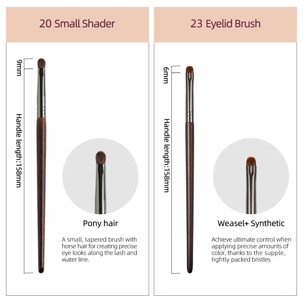 OVW 2PCS Makeup Brush Cosmetic Tool For Small Shade Eyelid Brush  Pony Weasel Synthetic Make Up Brush