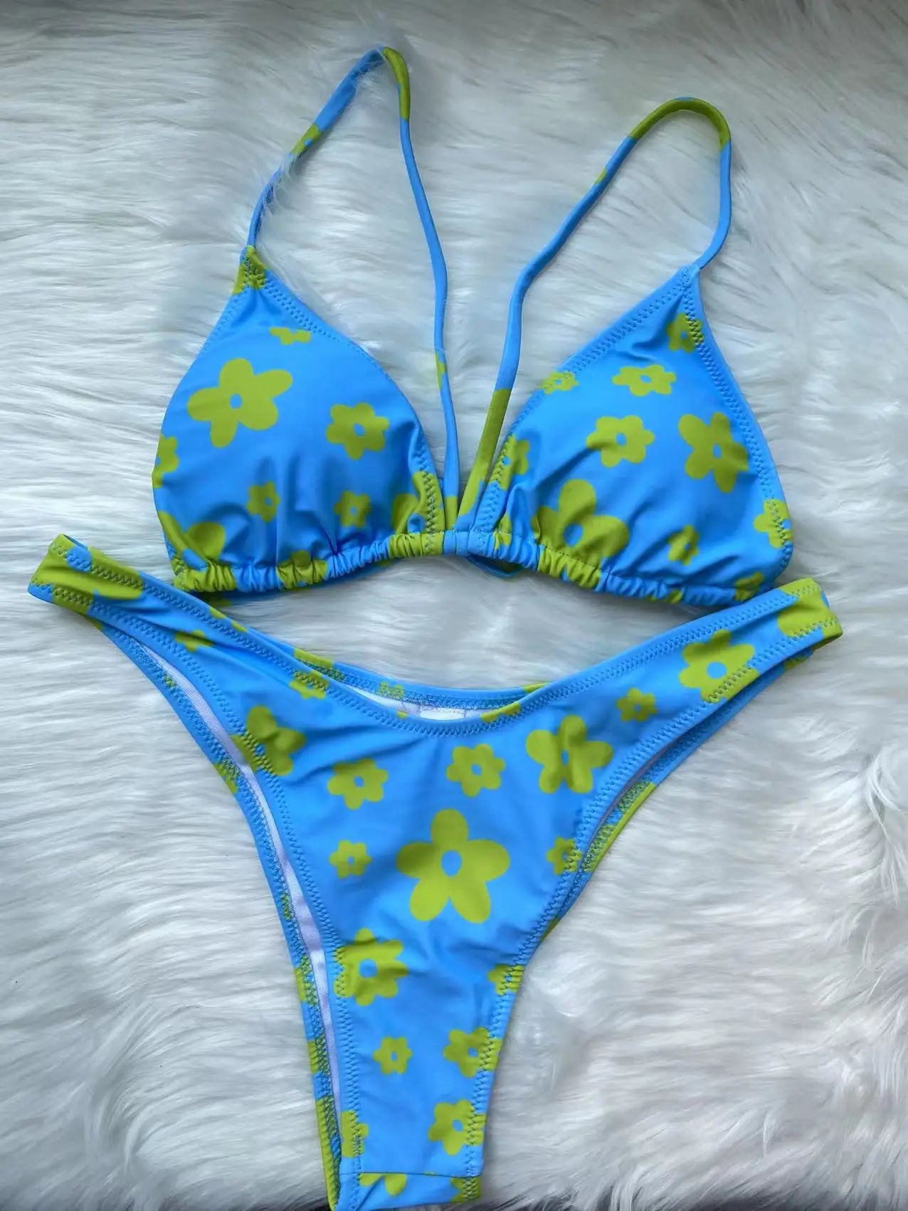 Bikini Set Swimsuit 2023 Sexy Bikinis Print String Swimwear Women Bathing Suits Beach Wear Triangle Thong Biquini