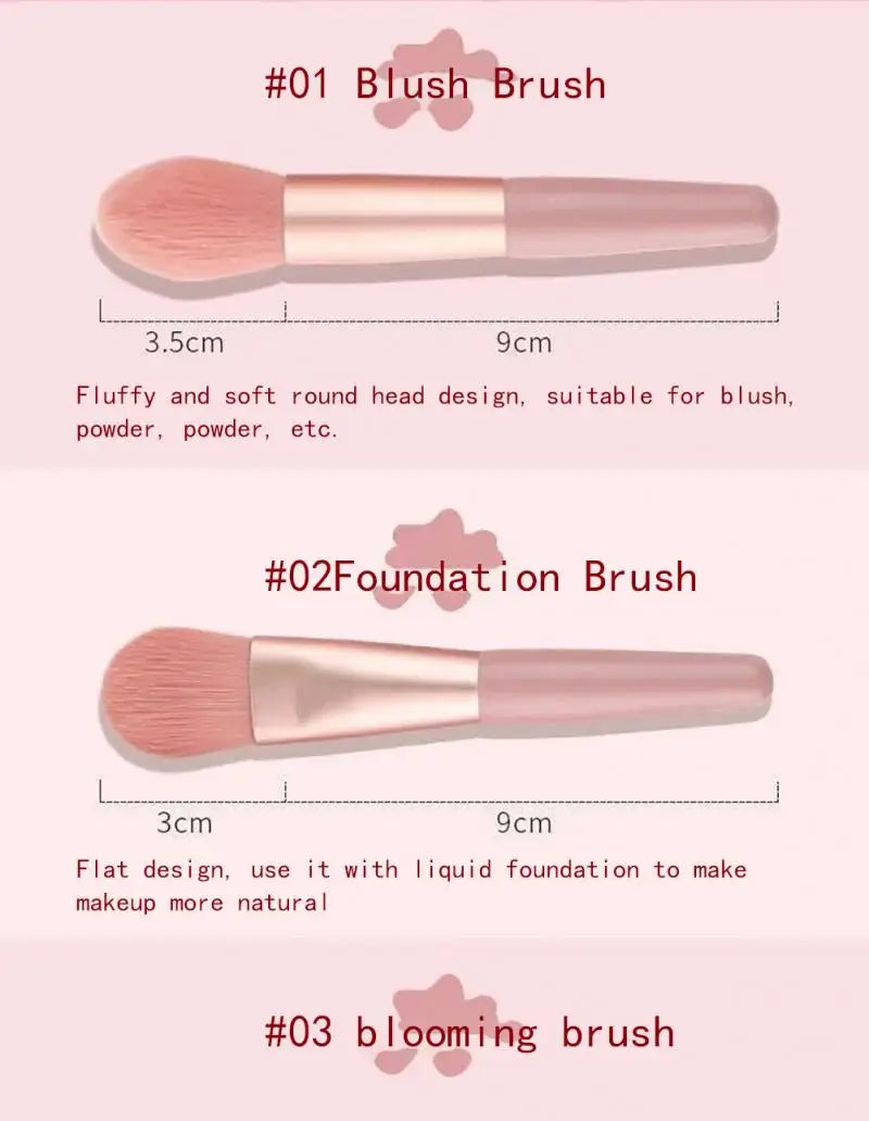 8PCS Soft Makeup Brushes Set Portable Eye Shadow Foundation Women Cosmetic Brushes Powder Blush Beauty Make Up Brush Beauty Tool