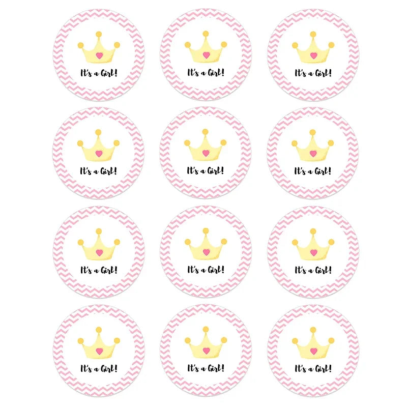 4.5cm Lovely Baby Shower Stickers Gender Reveal Party Gift Labels Sticker DIY Crafts Kids Gift Birthday/Baby Shower Decorations