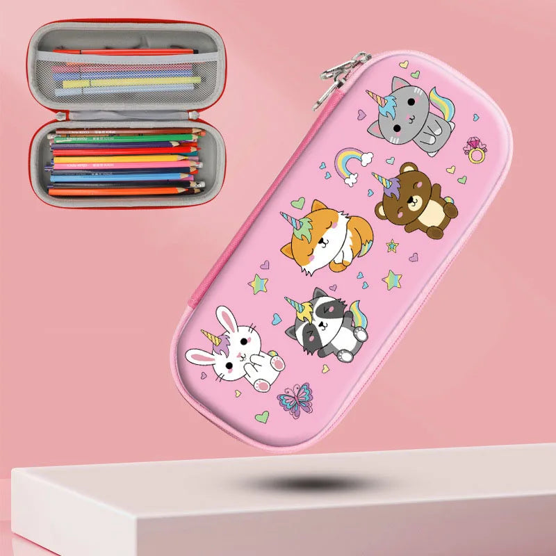 Kawaii Pencil Case for Girls Boys Cartoon Bear Pencilcase Pen Case Bag Large Capacity Pencil Box Pouch Stationery Gift