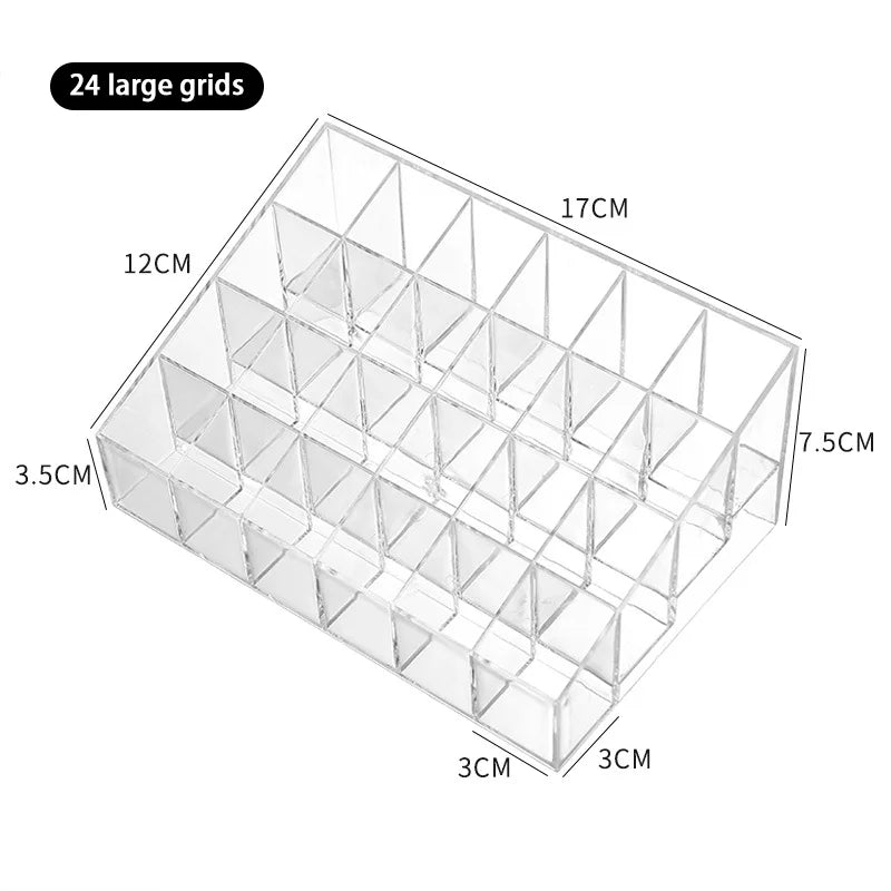 9/24/36/40 Grids Makeup Organizer Transparent Cosmetic Box Desk Make Up Brush Lipstick Holder Home Bathroom Storage Accessories