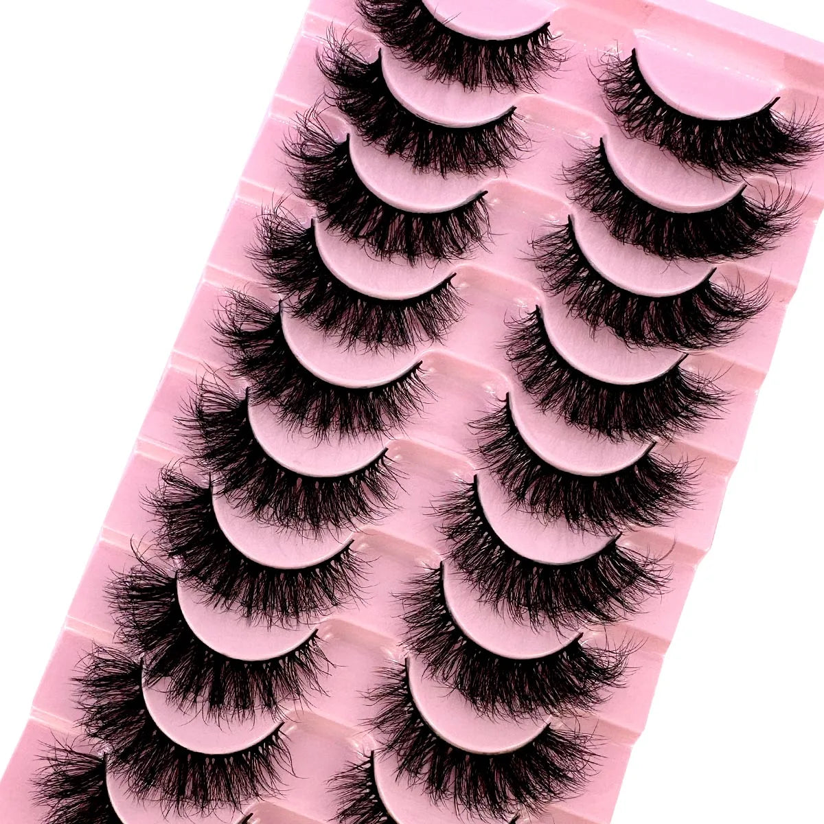 NEW 10 Pairs Cat Eye Lashes Fluffy Faux Mink Lashes 8D Wispy Lashes Pack Dramatic Long Thick Volume Eyelashes False Eyelas