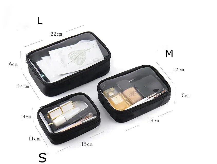 Women Makeup Bag Waterproof Clear PVC Travel Cosmetic Bags Case Travel Make Up Kit Bags for Men Toiletry Brush Organizer Pouch