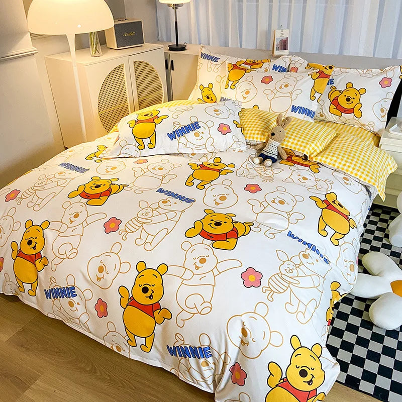 Disney Mickey Minnie Lotso Bedding Set Duvet Cover Bed Sheet Pillowcase Bedsheet Double Single King Queen Twin Size Home Textile