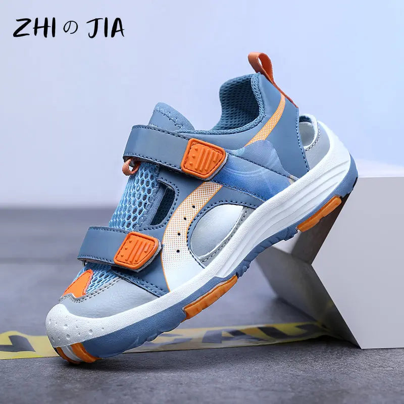 Summer Children's Baotou Sandals Mesh Hollow Breathable Casual Shoes Outdoor Mountaineering Tourism Lightweight Non Slip Sneaker