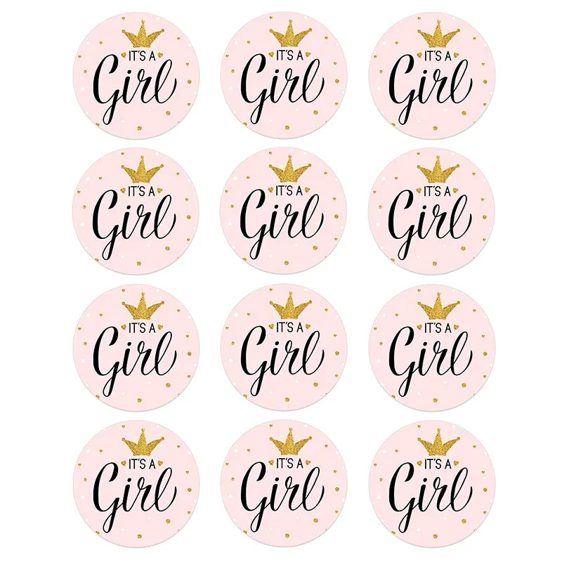 4.5cm Lovely Baby Shower Stickers Gender Reveal Party Gift Labels Sticker DIY Crafts Kids Gift Birthday/Baby Shower Decorations