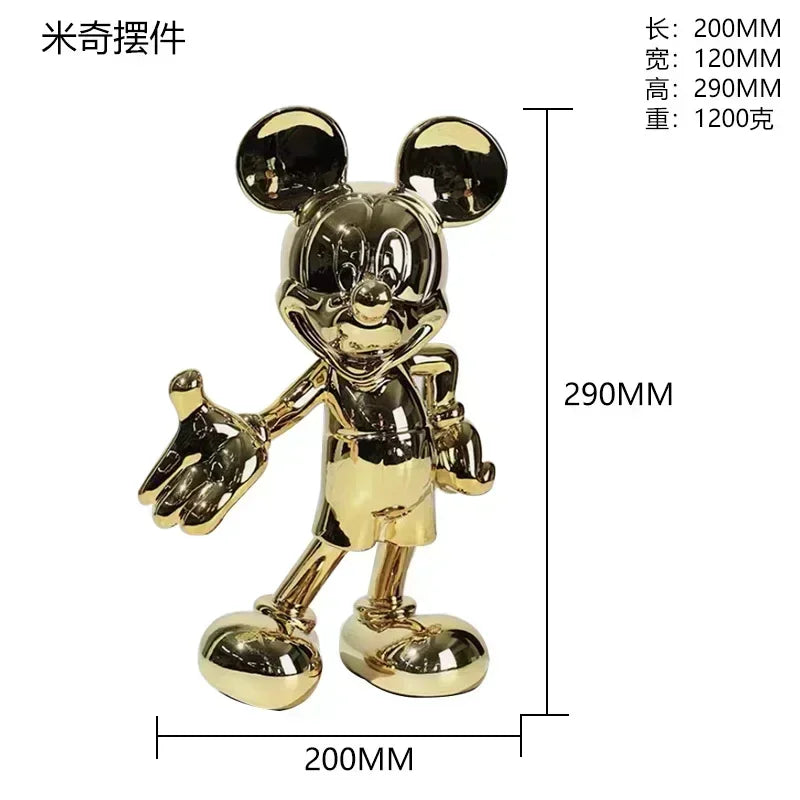 Disney Mickey Mouse Figure 20/29cm Resin Welcome Posture Action Figurines Anime Cartoon Mickey Model Statue Kids Ornament Gift