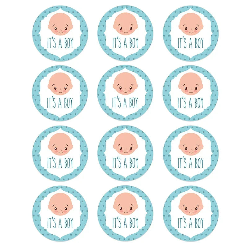 4.5cm Lovely Baby Shower Stickers Gender Reveal Party Gift Labels Sticker DIY Crafts Kids Gift Birthday/Baby Shower Decorations