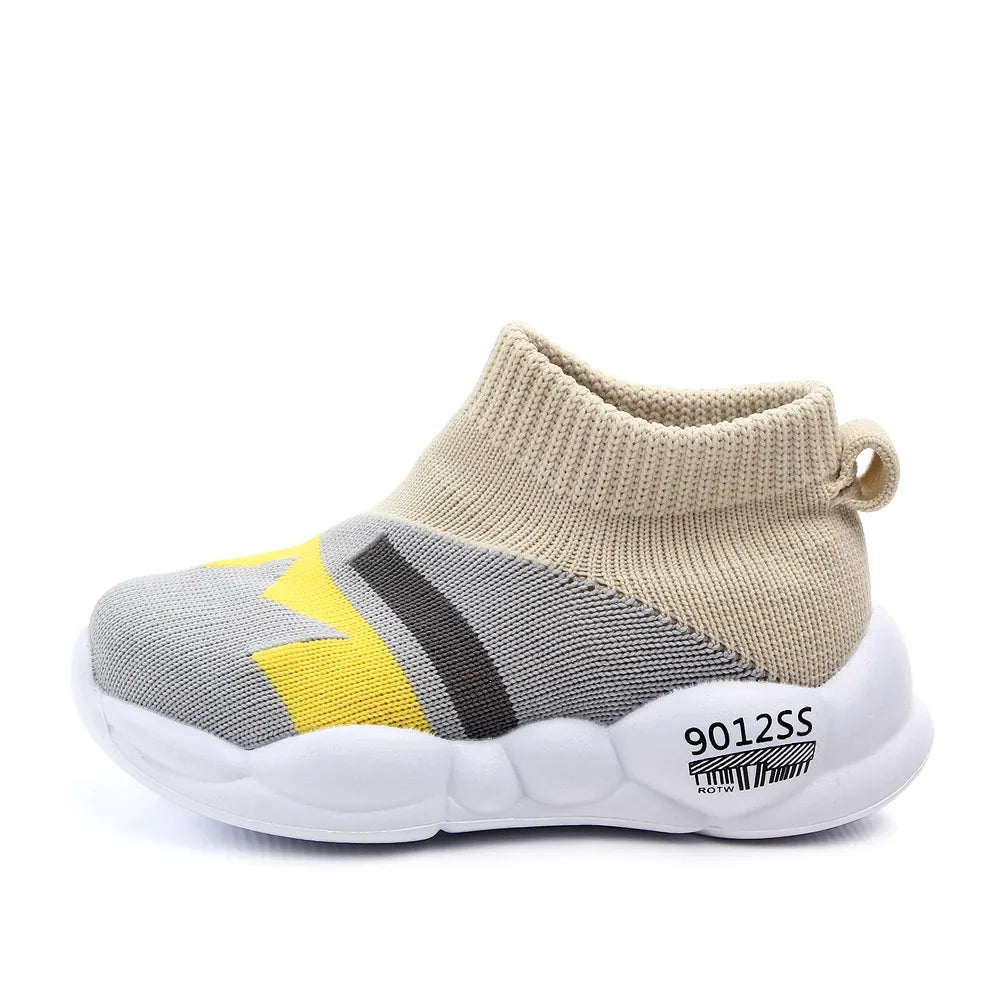 Kid Shoes Sock Shoes Soft Cotton Slip-on Rubber Sole 1-3 Years Kid Outdoor Walking Casual Shoes Unisex for Boys and Girls D2232