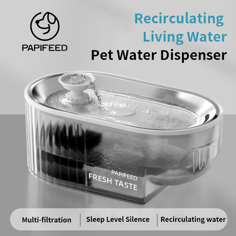 PAPIFEED cat water dispenser pet intelligent water dispenser live water automatic circulation flow water dog drinker