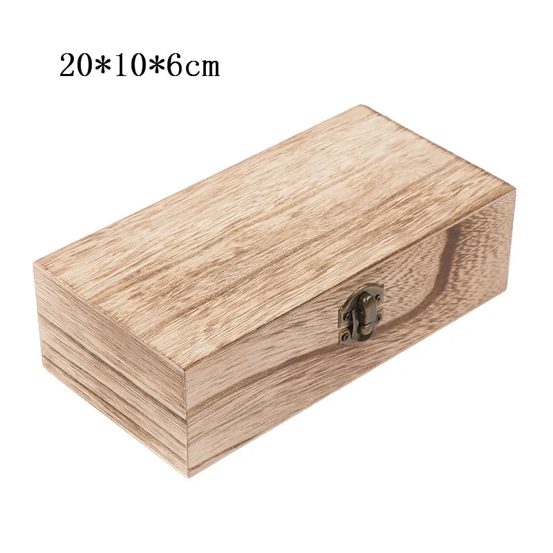 Retro Jewelry Box Desktop Wood Clamshell Storage Hand Decoration Wooden Box