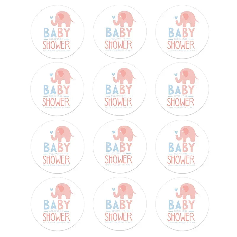 4.5cm Lovely Baby Shower Stickers Gender Reveal Party Gift Labels Sticker DIY Crafts Kids Gift Birthday/Baby Shower Decorations