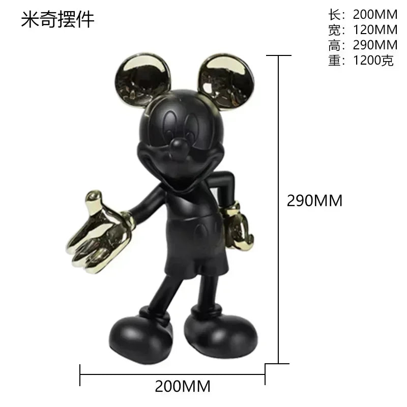 Disney Mickey Mouse Figure 20/29cm Resin Welcome Posture Action Figurines Anime Cartoon Mickey Model Statue Kids Ornament Gift