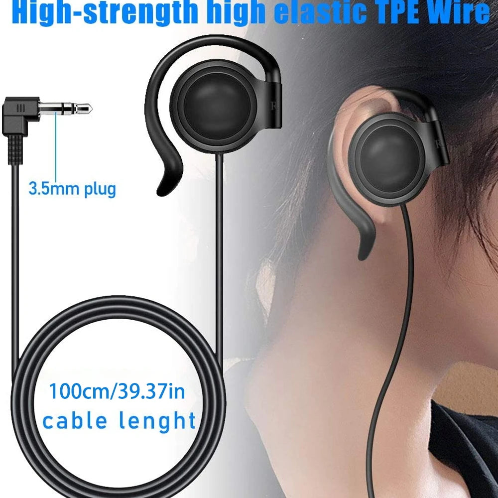 3.5mm Single Side Earphone Earbud One Ear Headphone for Wireless Tour Guide System Receiver Laptop MP3/4 Tablet PC Skype