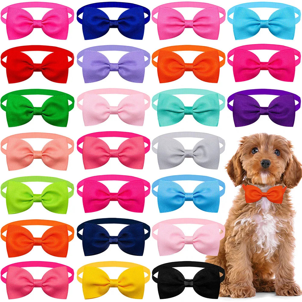 10PCS Solid Bowtie Dog Bulk Small Dog Cat Bowties Neckties Puppy Bows For Dogs Pets Grooming Accessories