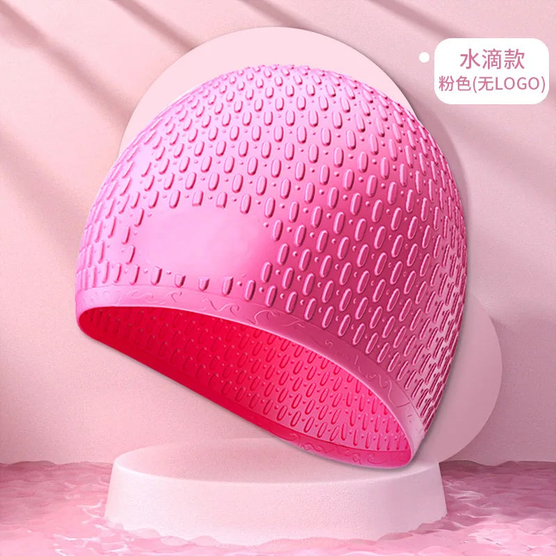 New Silicone Swimming Cap Fashion Swimming Pool Cap Waterproof Ear Protection Professional Water Sports Swim Hat