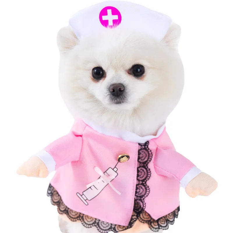 Funny Dog Cosplay Clothes Puppy Party Dress Up Apparel Outfit Chihuahua Deadly Doll Set Halloween Costume for S-XL Dogs Cats