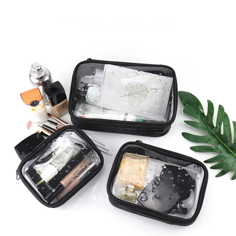 Women Makeup Bag Waterproof Clear PVC Travel Cosmetic Bags Case Travel Make Up Kit Bags for Men Toiletry Brush Organizer Pouch