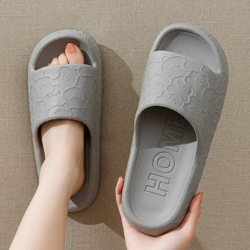 Women Soft Sole House Slippers 2024 Summer Beach Thick Platform Slipper Sandals Women Korean Eva Slippers Couple Home Flip Flop