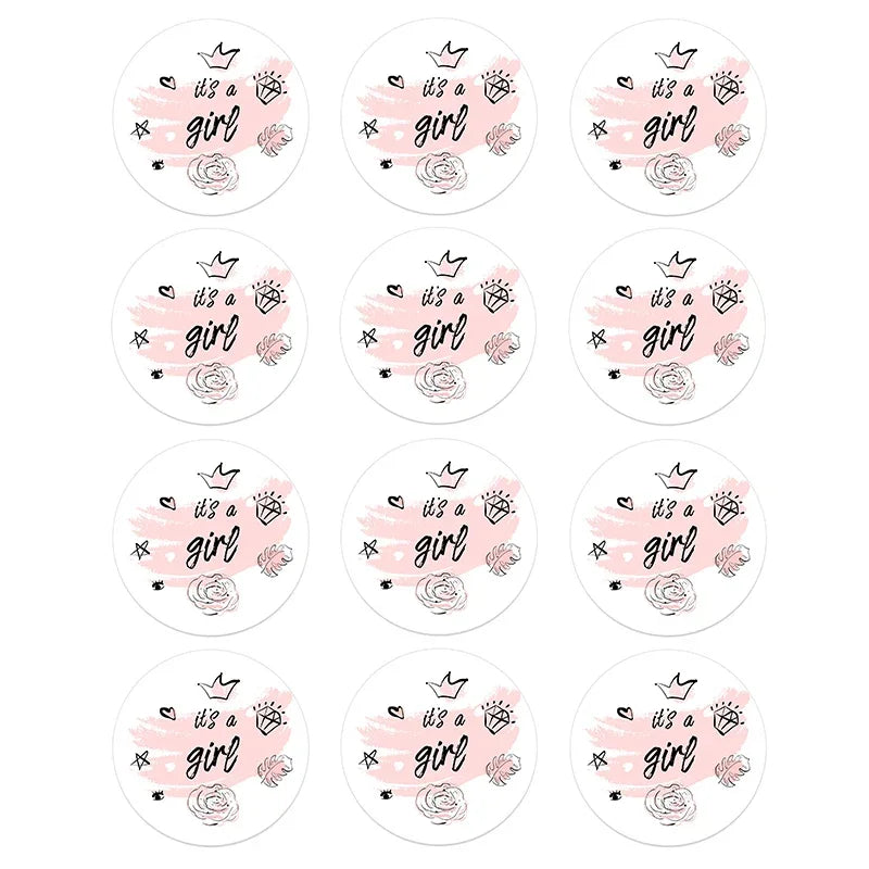 4.5cm Lovely Baby Shower Stickers Gender Reveal Party Gift Labels Sticker DIY Crafts Kids Gift Birthday/Baby Shower Decorations