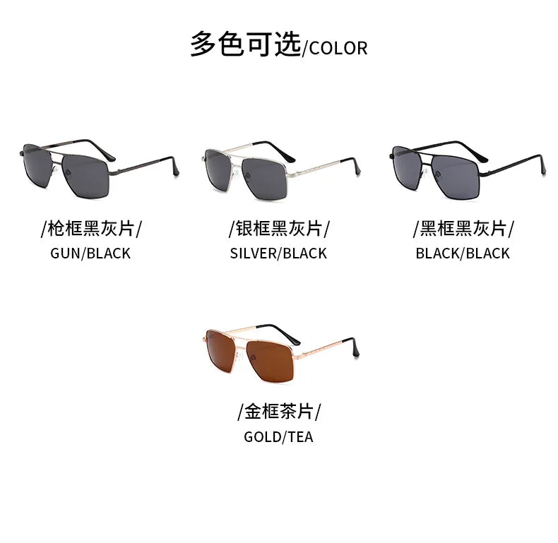 New Small Frame Square Sunglasses Men's Polarized Metal Fashion Sun Glasses Men's Outdoor Driving Eyewear UV400 Oculos De Sol