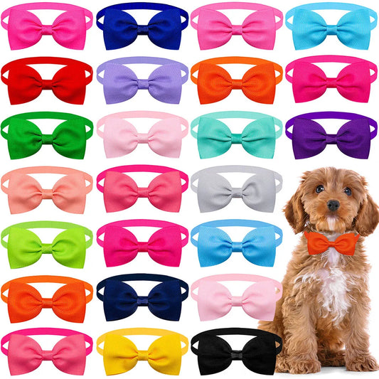 10PCS Solid Bowtie Dog Bulk Small Dog Cat Bowties Neckties Puppy Bows For Dogs Pets Grooming Accessories