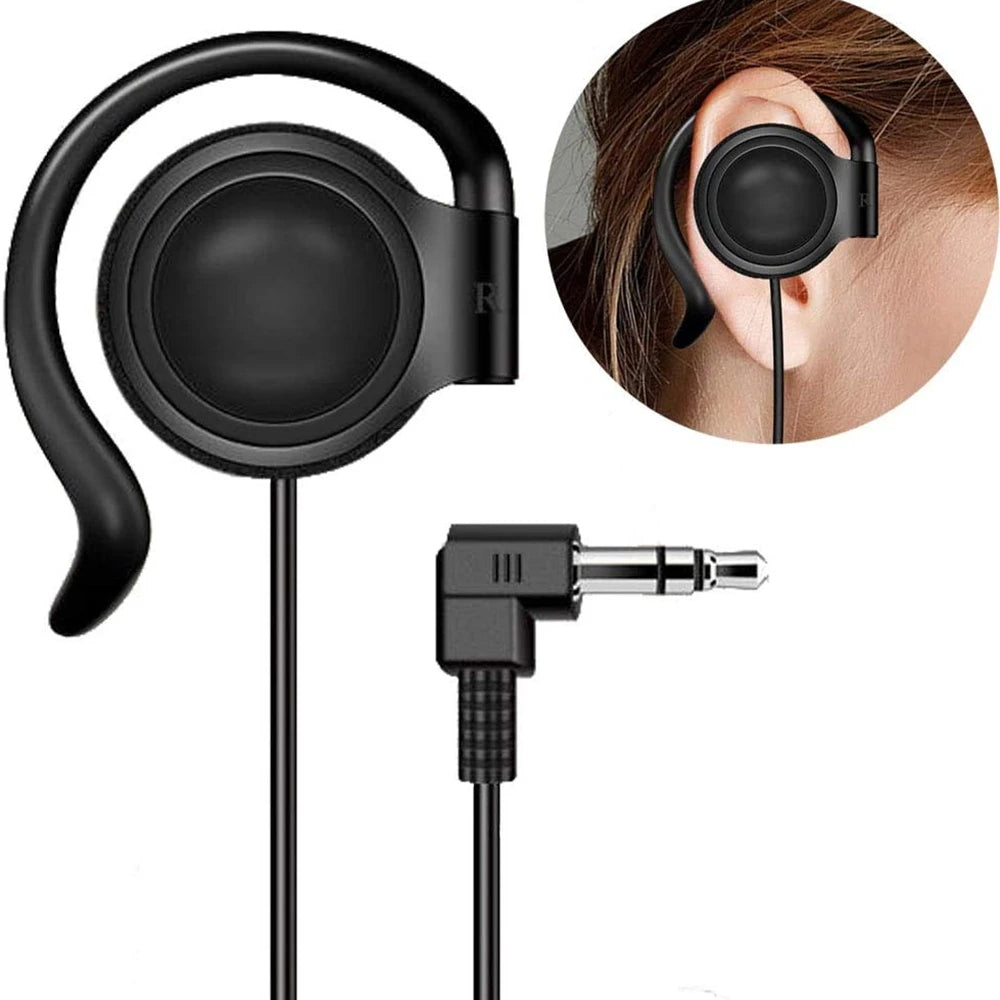 3.5mm Single Side Earphone Earbud One Ear Headphone for Wireless Tour Guide System Receiver Laptop MP3/4 Tablet PC Skype