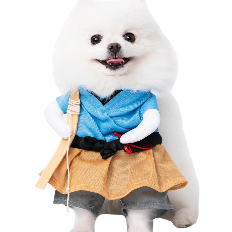 Funny Dog Cosplay Clothes Puppy Party Dress Up Apparel Outfit Chihuahua Deadly Doll Set Halloween Costume for S-XL Dogs Cats